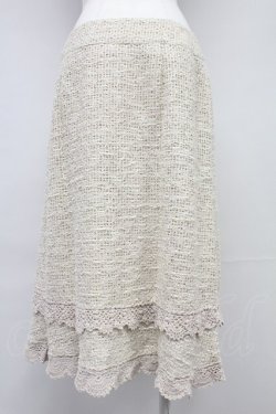 画像2: INGEBORG / フラワーニットモチーフスカート 13 アイボリー T-25-10-29-005-LO-SK-SA-ZT