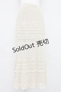 INGEBORG / レースニットスカート  アイボリー T-25-10-29-006-LO-SK-SA-ZT431