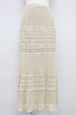 画像1: INGEBORG / レースニットスカート  アイボリー T-25-10-29-006-LO-SK-SA-ZT