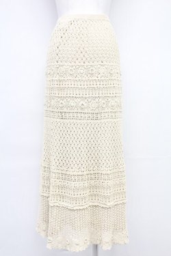 画像2: INGEBORG / レースニットスカート  アイボリー T-25-10-29-006-LO-SK-SA-ZT
