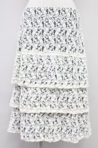 INGEBORG / レース重ねスカート 13 ブラック×ホワイト T-25-10-29-007-LO-SK-SA-ZT431