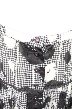 画像3: PINK HOUSE / フラワー千鳥柄スカート  黒X白 T-25-10-29-008-LO-SK-SA-ZT