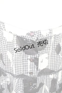 画像3: PINK HOUSE / フラワー千鳥柄スカート  黒X白 T-25-10-29-008-LO-SK-SA-ZT