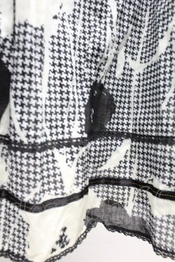 画像5: PINK HOUSE / フラワー千鳥柄スカート  黒X白 T-25-10-29-008-LO-SK-SA-ZT