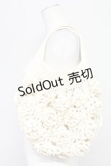 PINK HOUSE / フラワーモチーフ&リボンニットバッグ  アイボリー T-25-10-29-009-LO-BG-SA-ZT