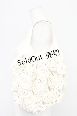 画像2: PINK HOUSE / フラワーモチーフ&リボンニットバッグ  アイボリー T-25-10-29-009-LO-BG-SA-ZT