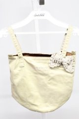 INGEBORG / ロゴ刺繍リボン付きバケツバック  カーキ T-25-10-29-010-LO-BG-SA-ZT-K026