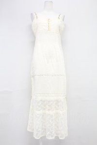 PINK HOUSE / 裾レース切替キャミワンピース  アイボリー T-25-10-29-002-LO-OP-SA-ZT418
