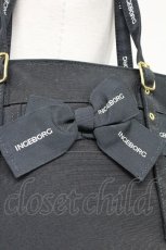 画像3: 【SALE】INGEBORG / ロゴベルトリボンハンドバッグ  黒Ｘゴールド T-25-10-29-016-LO-BG-SA-ZTK024 (3)