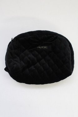 画像1: INGEBORG / ロゴリボンポーチ  黒 T-25-10-29-017-LO-BG-SA-ZT