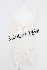 PINK HOUSE / カメリアモチーフリボンニットベビードール  アイボリー T-25-10-30-001-LO-TO-SA-ZI