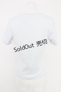 画像2: INGEBORG / フラワーロゴ半袖カットソー  ブルーＸ白 T-25-10-30-003-LO-TO-SA-ZT237