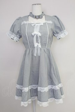 画像1: Honey Cinnamon / チョーカーネックワンピース  黒X白 T-25-10-30-025-LO-OP-SA-ZT