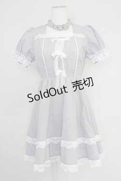 画像1: Honey Cinnamon / チョーカーネックワンピース  黒Ｘ白 T-25-10-30-025-LO-OP-SA-ZI