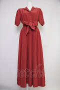 PINK HOUSE / ドット半袖シャツワンピース  赤Ｘ白 T-25-10-30-026-LO-OP-SA-ZT
