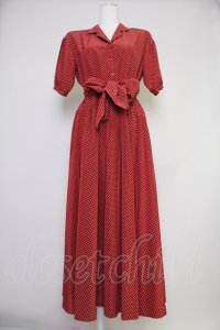 PINK HOUSE / ドット半袖シャツワンピース  赤Ｘ白 T-25-10-30-026-LO-OP-SA-ZI