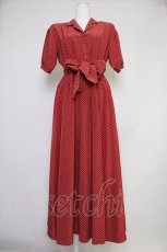 画像1: PINK HOUSE / ドット半袖シャツワンピース  赤Ｘ白 T-25-10-30-026-LO-OP-SA-ZI (1)