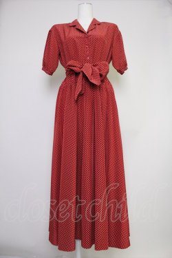 画像1: PINK HOUSE / ドット半袖シャツワンピース  赤X白 T-25-10-30-026-LO-OP-SA-ZT