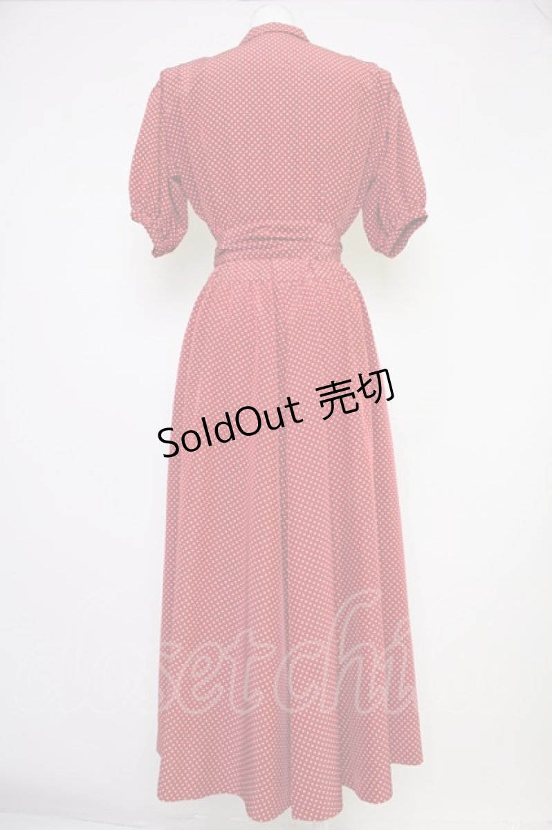 画像2: PINK HOUSE / ドット半袖シャツワンピース  赤Ｘ白 T-25-10-30-026-LO-OP-SA-ZT621 (2)