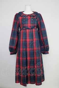 画像1: FLC / MINA*タータンチェックワンピース S 赤チェック T-25-10-30-027-LO-OP-SA-ZT