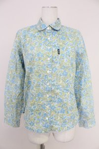 PINK HOUSE / フラワー総柄ブラウス L 青 T-25-10-30-004-LO-BL-SA-ZI