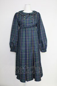 FLC / MINA*タータンチェックワンピース S グリーンチェック T-25-10-30-028-LO-OP-SA-ZI
