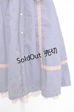 画像3: axes femme / モチーフレース使いストライプワンピース  紫Ｘブラウン T-25-10-30-029-AX-OP-SA-ZI