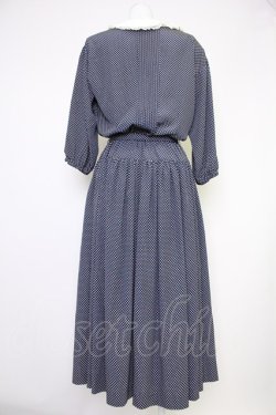 画像2: PINK HOUSE / 丸襟ドットワンピース  ネイビーXアイボリー T-25-10-30-030-LO-OP-SA-ZT