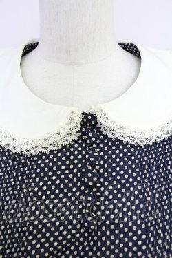 画像3: PINK HOUSE / 丸襟ドットワンピース  ネイビーXアイボリー T-25-10-30-030-LO-OP-SA-ZT