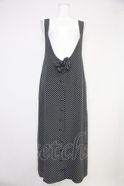 画像1: PINK HOUSE / リボンドットジャンパースカート  黒X白 T-25-10-30-031-LO-OP-SA-ZT