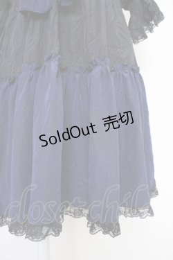 画像5: MR corset / シャーリングオフショルダーワンピース  黒Ｘ青 T-25-10-30-032-PU-OP-SA-ZI