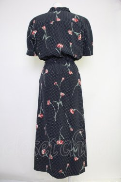 画像2: INGEBORG / カーネーションドットプリント半袖ワンピース  ネイビーX赤X緑 T-25-10-30-033-LO-OP-SA-ZT