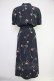 画像2: INGEBORG / カーネーションドットプリント半袖ワンピース  ネイビーX赤X緑 T-25-10-30-033-LO-OP-SA-ZT (2)