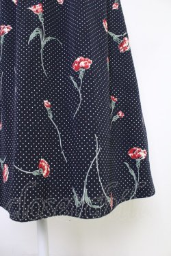 画像6: INGEBORG / カーネーションドットプリント半袖ワンピース  ネイビーX赤X緑 T-25-10-30-033-LO-OP-SA-ZT