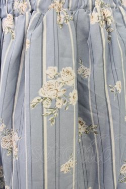 画像3: axes femme / フラワーストライプスカート  サックスX白 T-25-10-30-037-AX-SK-SA-ZT