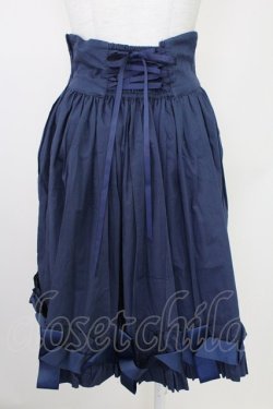 画像2: AND ROMEO / コルセット調スカート アンティークリボン  ネイビー T-25-10-30-039-LO-SK-SA-ZT