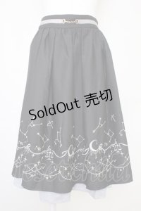 axes femme POETIQUE / 星座刺繍ビットデザインスカート  黒 T-25-10-30-040-AX-SK-SA-ZI