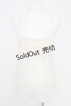 画像2: PINK HOUSE / カメリアモチーフリボンニットベビードール  アイボリー T-25-10-30-001-LO-TO-SA-ZT