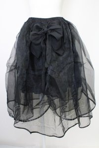 MR corset / リボンチュールスカート  黒 T-25-10-30-042-PU-SK-SA-ZI