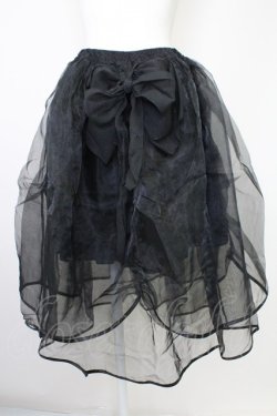 画像1: MR corset / リボンチュールスカート  黒 T-25-10-30-042-PU-SK-SA-ZT