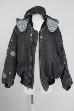 画像1: PINK HOUSE / ワッペンデニムブルゾン  黒デニム T-25-10-30-043-LO-JA-SA-ZT