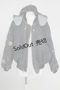 画像1: PINK HOUSE / ワッペンデニムブルゾン  黒デニム T-25-10-30-043-LO-JA-SA-ZI