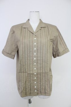 画像1: INGEBORG / 梯子レース半袖開襟ブラウス  ブラウン T-25-10-30-008-LO-BL-SA-ZT