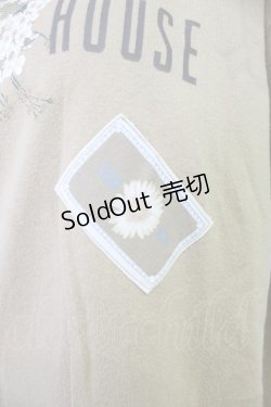 画像4: PINK HOUSE / ミモザ風ブーケプリント&雛菊ワッペンカットソー L ブラウン T-25-10-30-009-LO-TO-SA-ZI