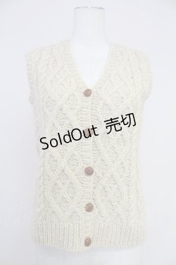 画像1: PINK HOUSE / ニットベスト  アイボリー T-25-10-30-011-LO-TO-SA-ZI