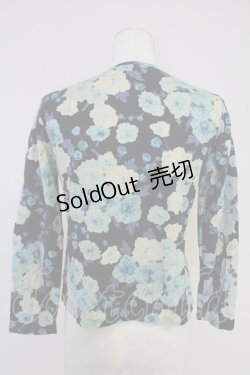 画像2: PINK HOUSE / 薔薇ブーケプリントカットソー  黒Ｘ青 T-25-10-30-013-LO-TO-SA-ZI