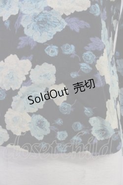 画像5: PINK HOUSE / 薔薇ブーケプリントカットソー  黒Ｘ青 T-25-10-30-013-LO-TO-SA-ZI