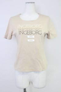 INGEBORG / ロゴワッペン半袖カットソー S アイボリー T-25-10-30-002-LO-TO-SA-ZI