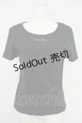 PINK HOUSE / ロゴプリント半袖カットソー L 黒Ｘ白 T-25-10-30-017-LO-TO-SA-ZI