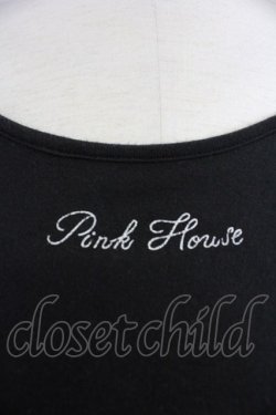 画像3: PINK HOUSE / ロゴプリント半袖カットソー L 黒X白 T-25-10-30-017-LO-TO-SA-ZT